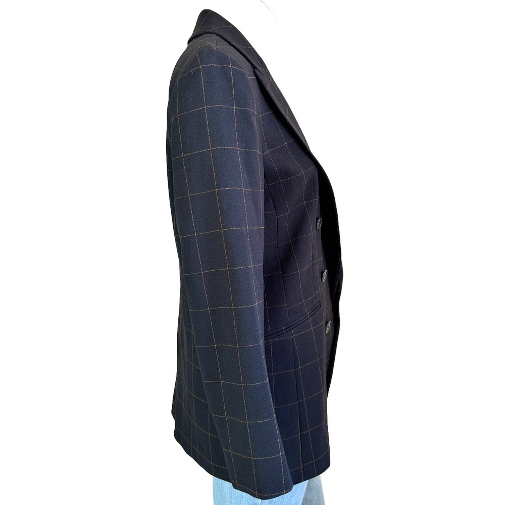Bar III Open-Front Blazer Womens Size 6 Small Black Check Long Sleeve MSRP $119 - Picture 8 of 10